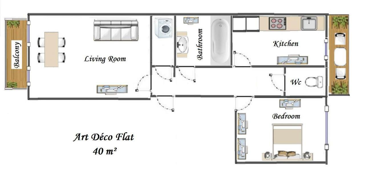 Nice Central Art Deco Flat 45 M² מראה חיצוני תמונה